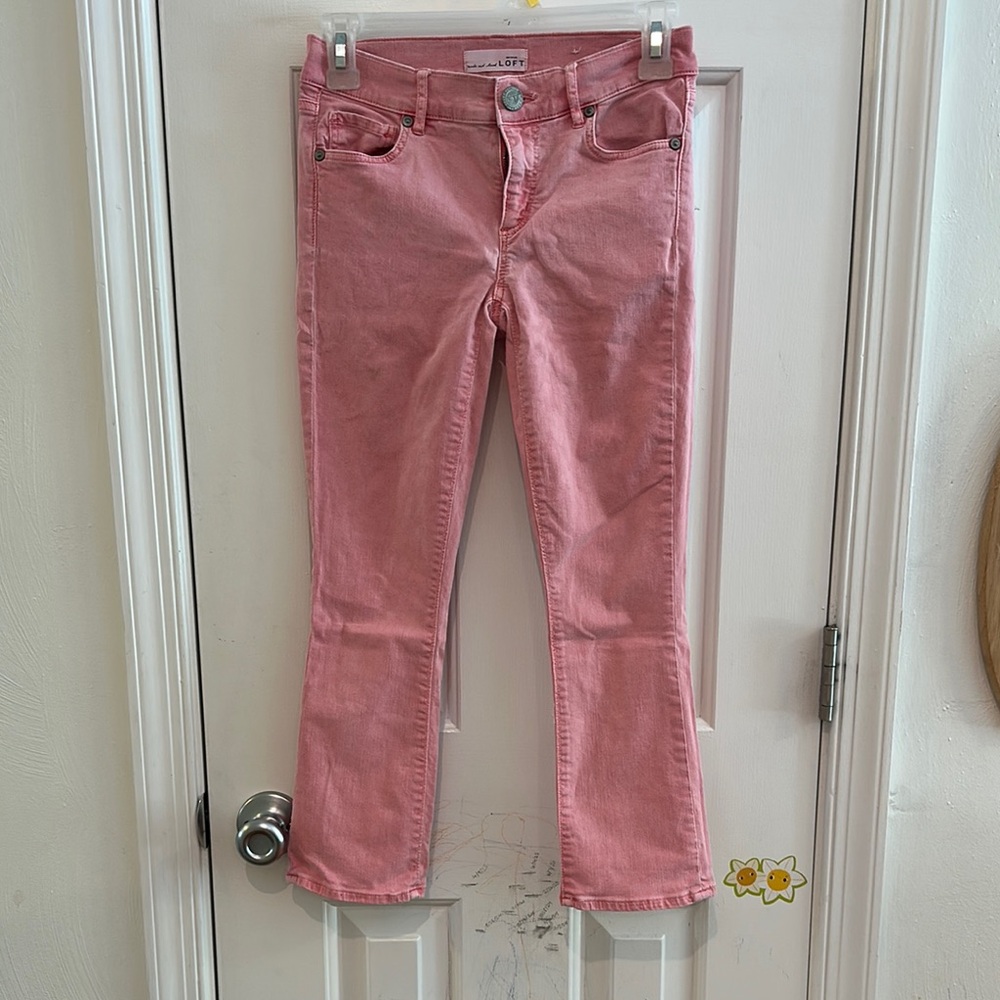 LOFT Pink Modern Kick Crop Jeans
